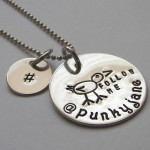 FOLLOW ME with Twitter Handle and Hashtag Necklace