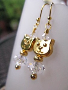 Cat Face 14K Gold Filled Earrings